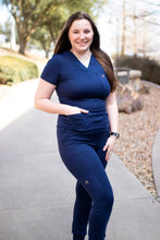 Load image into Gallery viewer, Navy Short Sleeve Lux Set